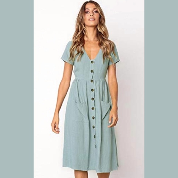 Angashion Dresses & Skirts - Midi Dress with pockets